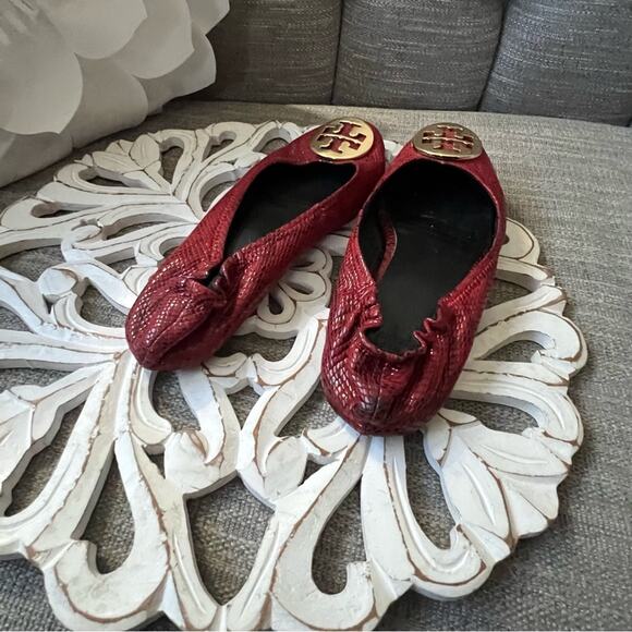 Tory Burch Red Flats Ballet Shoes Women’s 8.5 - Picture 5 of 7